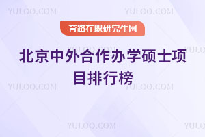 北京中外合作办学硕士项目排行榜