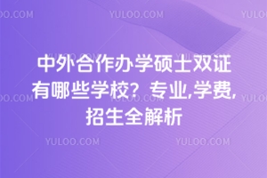中外合作办学硕士双证有哪些学校？专业,学费,招生全解析