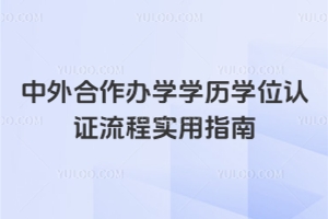 中外合作办学学历学位认证流程实用指南