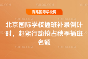 2025北京国际学校插班补录倒计时，赶紧行动抢占秋季插班名额
