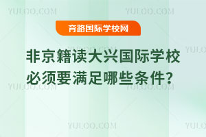 非京籍读大兴国际学校必须要满足哪些条件？