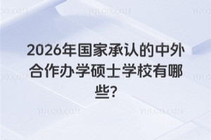 2026年国家承认的中外合作办学硕士学校有哪些?