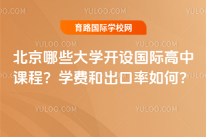 北京哪些大学开设国际高中课程？学费和出口率如何？