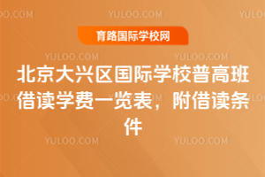 2025年北京大兴区国际学校普高班借读学费一览表，附借读条件